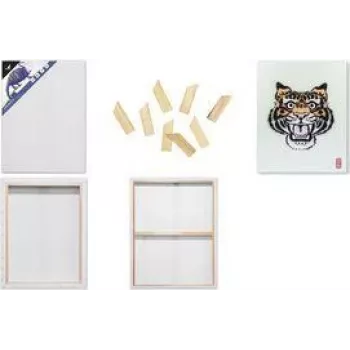 KANGARO K-820021 3D-schildersdoek, 500 x 600 mm, 37 mm diepe rand, 100 % katoen 380 g/m², 3-voudig gesso-gegrond, wit, 1 stuk