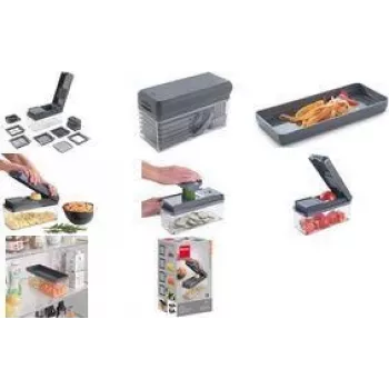 Metaltex 12-in-1 groente- en fruitsnijder Slice-Cube, grijs 194850000