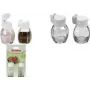 METALTEX zout- en peperstrooier-set met klikdeksel, glas en wit kunststof, 2 stuks 252911080