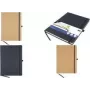 KANGARO K-552261 A4 gelinieerd notitieboek, 96 vel, zwarte PU-hardcover, chamoispapier