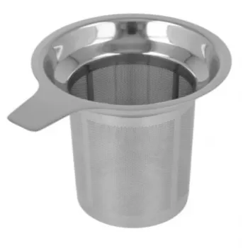 Metaltex grote theezeef, roestvrij staal, lasergesneden microgeperforeerd filter, past op tassen en bekers 253835010