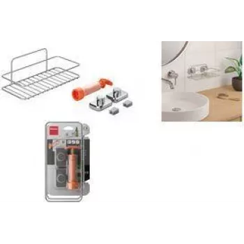 Metaltex Reflex Luxy Vacuum-Fix wandplank zilver 1-etage 403329000