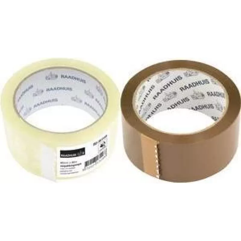 RAADHUIS geluidsarme bruine polypropyleen verpakkingstape, 48 mm x 66 m, 6 rollen (RD-351146)