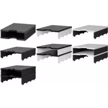 STYRO Styrodoc Uno 2-vaks documentensorteerstation, zwart/grijs, 1-breed 2-hoog 268-1102.98
