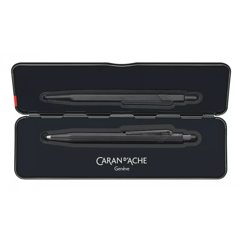 CARAN D'ACHE Fixpencil BLACK CODE stiftenhouder, 2 mm, matzwart zeshoekig aluminium behuizing 22.496