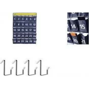 Kangaro smartphone wandorganizer met 30 genummerde vakken, grijze stof, wandmontage (K-01501)