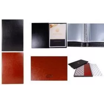 Multo Hannibal A4 presentatiemap, 20 hoesjes, cognac kunstleer, soft touch MU-202044