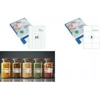 RILLPRINT 83218 universele etiketten 105 x 42,4 mm transparant zelfklevend voor inkjet-, laser- en kleurenlaserprinters A4 14 etiketten/vel 100 vel 1400 etiketten