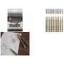 SAKURA Pigma Micron fineliner pennen set, 10 zwart, lijnbreedtes 0,15–0,70 mm, POXSDK10A