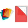 PAVO DIN A4 documenten-display-hoes, polypropyleen, 0,12 mm, gegraveerd, boven en rechts open, duimuitsparing, gekleurd, 1 stuk 8020645