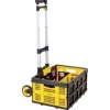 Stanley SXWTD-509 opvouwbare handwagen & 25kg opvouwbare mand set, 60kg draagvermogen, aluminium, zwart/geel