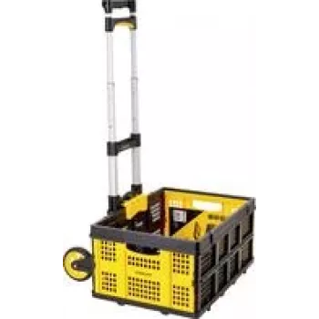 Stanley SXWTD-509 opvouwbare handwagen & 25kg opvouwbare mand set, 60kg draagvermogen, aluminium, zwart/geel