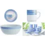 Esmeyer Arcoroc BRUSH serveerschaal set, 170 mm, blauw/wit, hardglas, vaatwasserbestendig, 6 delen (415-065)