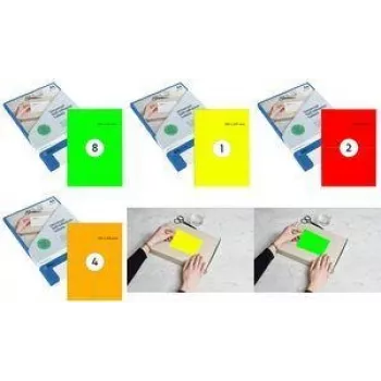 RILLPRINT B84312 fluorescerende oranje zelfklevende etiketten 70 x 37 mm, A4, 24 etiketten/vel, 100 vel (2400 etiketten), inkjet/laser