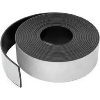 RILLPRINT magneetband, 50 mm x 5 m, wit, 0,6 mm dik, zelfklevend, flexibel, op maat te snijden, beschrijfbaar, verwijderbaar, herbruikbaar 89403