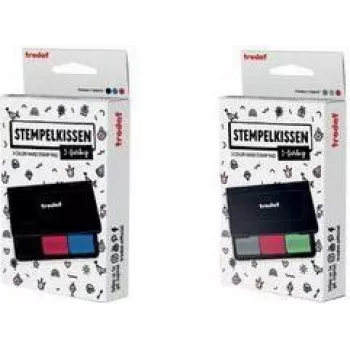 Trodat 9051 meerkleuren stempelkussen, 3 kleuren zwart/rood/blauw, 90 x 50 mm, documentechte inkt 204097