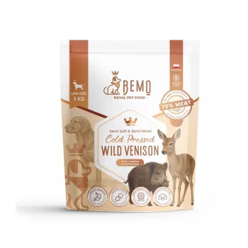 BEMO koudgeperst droogvoer met wildvlees voor honden - 3kg