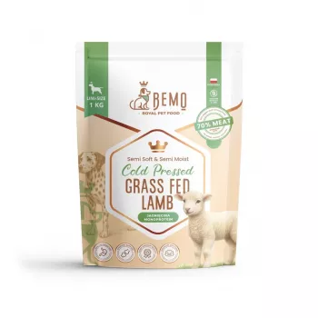 BEMO koudgeperst droogvoer voor honden met lamsvlees van grasgevoerde schapen 1kg