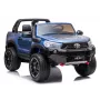 LEAN CARS Toyota Hilux DK-HL850 elektrische speelauto voor kinderen, blauw gelakt, 4x4, 2-zitter, afstandsbediening, LED-lichten, MP3, Bluetooth
