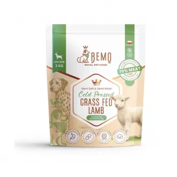 BEMO koudgeperst lam uit weidehouderij - droogvoer voor honden - 3kg