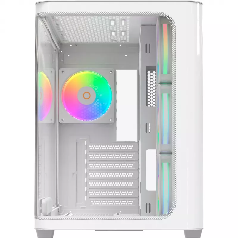 Ocypus Iota C70 Curve ARGB digitale witte 270° panorama-glas mid-tower PC-behuizing