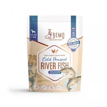 BEMO Koudgeperste riviervis Mono droogvoeding voor honden 1kg