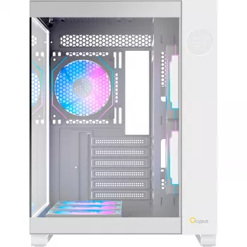 Ocypus Iota C70 ARGB witte panoramaglas mid-tower behuizing