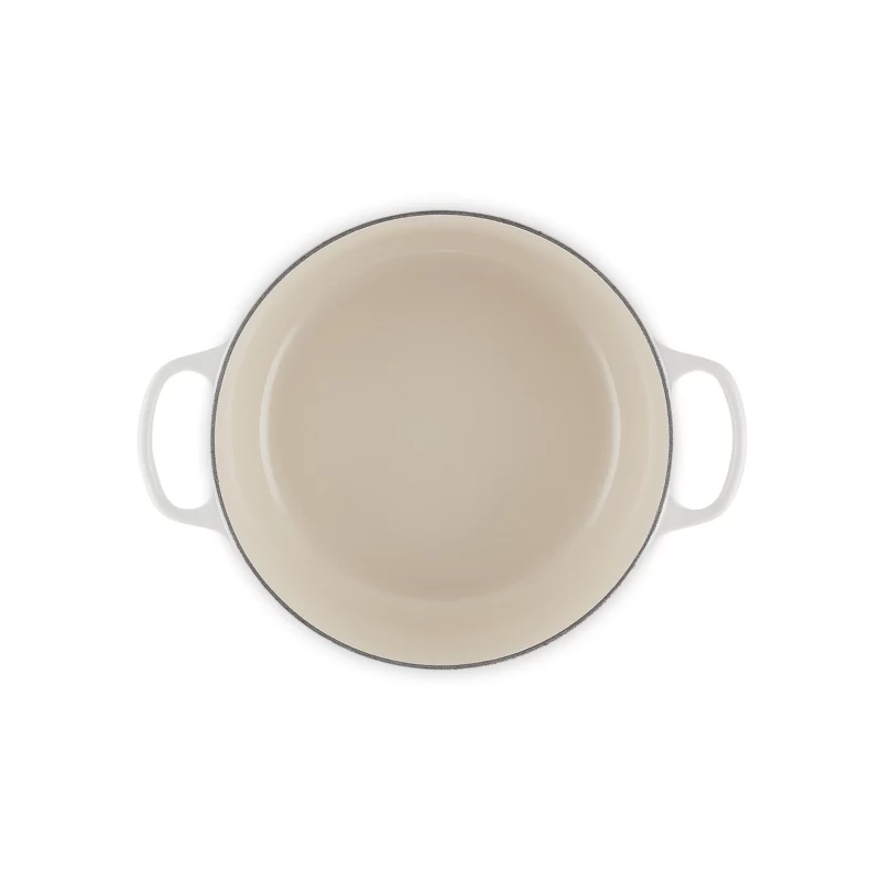 LE CREUSET ronde braadpan van geëmailleerd gietijzer 34cm 12L crème