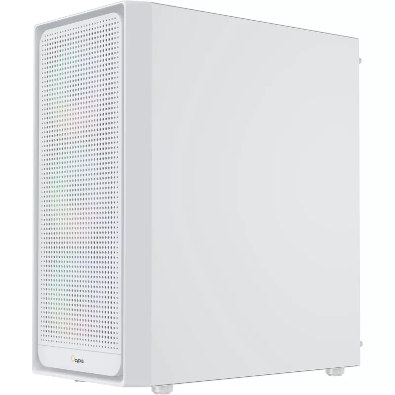 Ocypus Gamma C50 ARGB witte mid-tower pc-behuizing, gehard glas, 3x ARGB-ventilatoren
