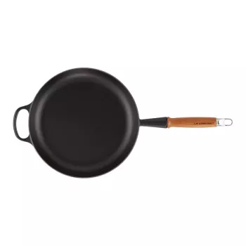 LE CREUSET gietijzeren koekenpan met houten handgreep Ø28cm matzwart