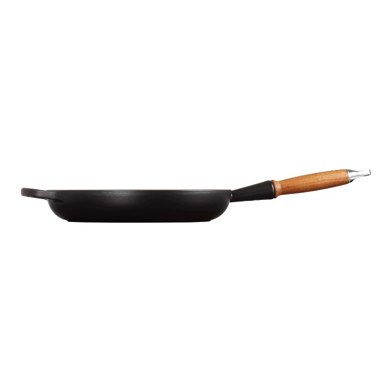 LE CREUSET gietijzeren koekenpan met houten handgreep Ø28cm matzwart
