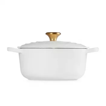 LE CREUSET gietijzeren pan rond 24cm 4,2L wit