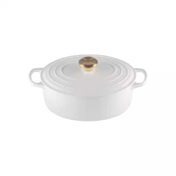 LE CREUSET geëmailleerde gietijzeren ovale braadpan 27 cm 4,1 L wit
