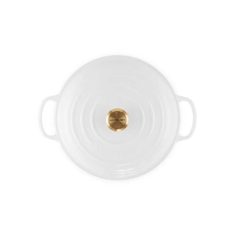 LE CREUSET platte gietijzeren braadpan 30cm 3,5L wit