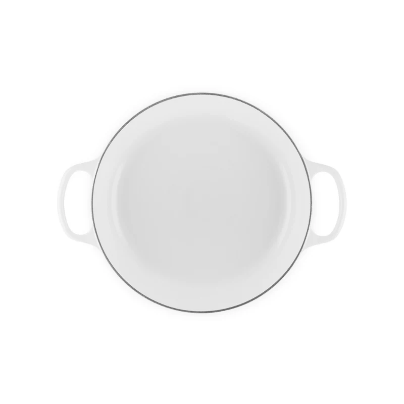LE CREUSET platte gietijzeren braadpan 30cm 3,5L wit