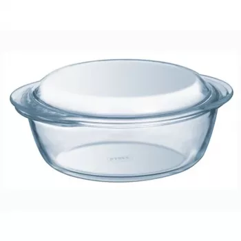 Pyrex Essentials 3L ronde glazen bewaardoos met deksel, borosilicaatglas, Ø22cm