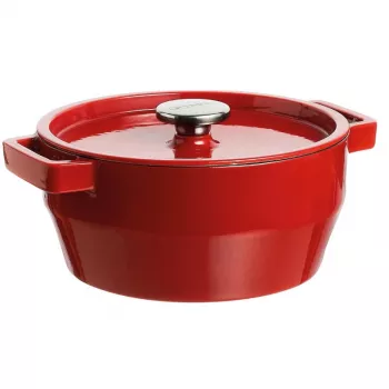PYREX gietijzeren pan 6,8L rond 28cm rood