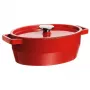 Pyrex gietijzeren braadpan ovaal 5,8L rood 33x25cm