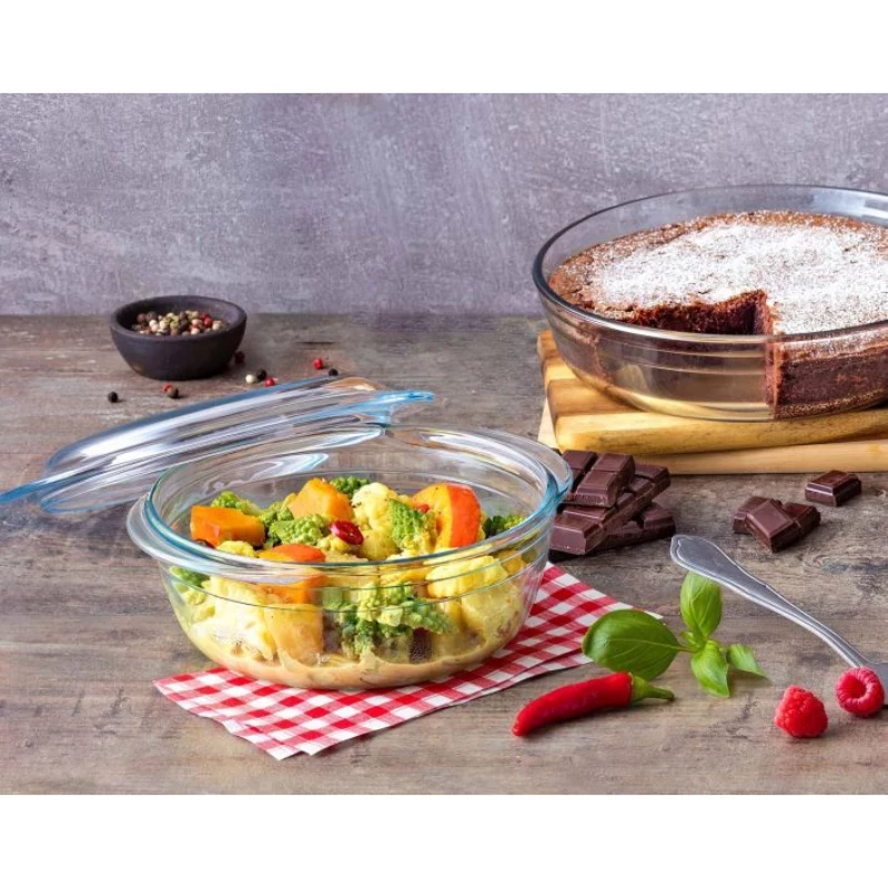 PYREX Essentials glazen bewaarbak met deksel 1,4L Ø17cm