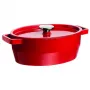 Pyrex gietijzeren braadpan ovaal 3,8L rood 29x21cm