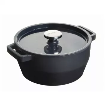 Pyrex gietijzeren pan 6,8L rond 28cm grijs