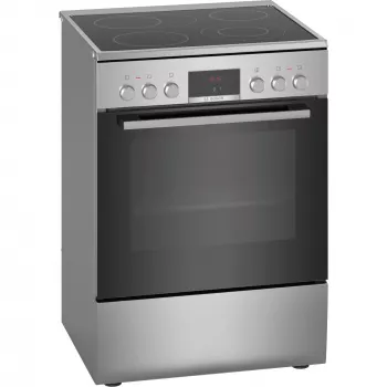 Bosch HKR39C250 Serie 4 vrijstaand elektrisch fornuis met keramische kookplaat, rvs