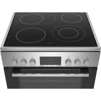 Bosch HKR39C250 Serie 4 vrijstaand elektrisch fornuis met keramische kookplaat, rvs