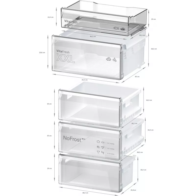 Bosch KGN36VIBT Serie 4 vrijstaande koel-vriescombinatie, 186 cm hoog, energie-efficiëntieklasse D, zilver