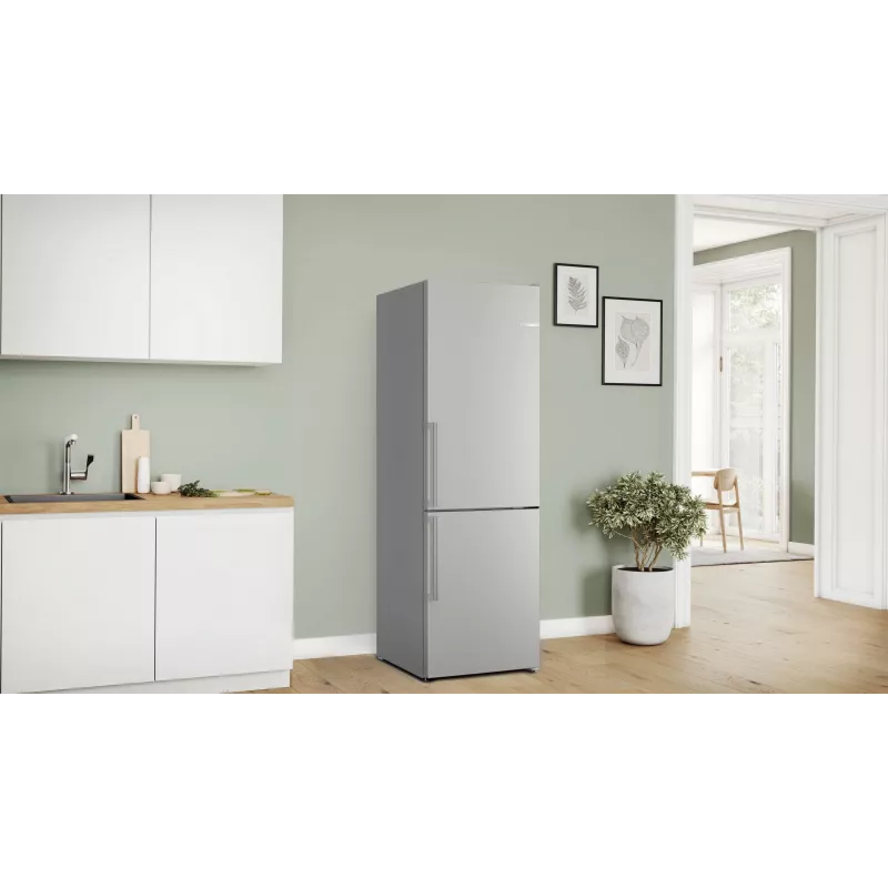 Bosch KGN36VIBT Serie 4 vrijstaande koel-vriescombinatie, 186 cm hoog, energie-efficiëntieklasse D, zilver