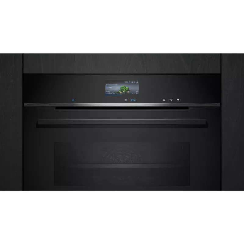 Siemens CS736G1B1 iQ700 inbouw-compactoven met stoomfunctie, 47 L, TFT-touchdisplay, Home Connect, zwart