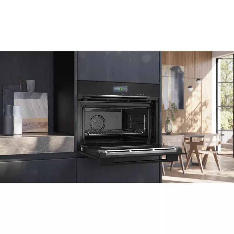 Siemens CS736G1B1 iQ700 inbouw-compactoven met stoomfunctie, 47 L, TFT-touchdisplay, Home Connect, zwart