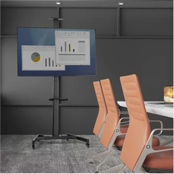 Fellowes mobiele tv-vloerstandaard voor 37 inch-70 inch schermen, 50 kg, in hoogte verstelbaar, VESA tot 600x400, zwart 100136877