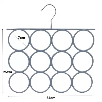 SAUBER PVC-gecoat metalen hanger voor sjaals grijs