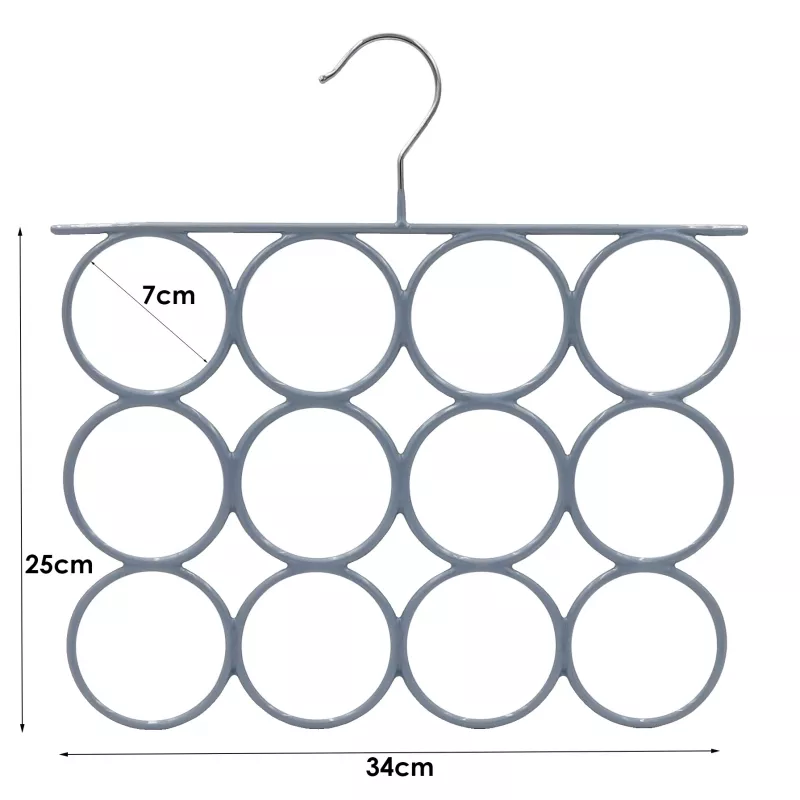 SAUBER PVC-gecoat metalen hanger voor sjaals grijs